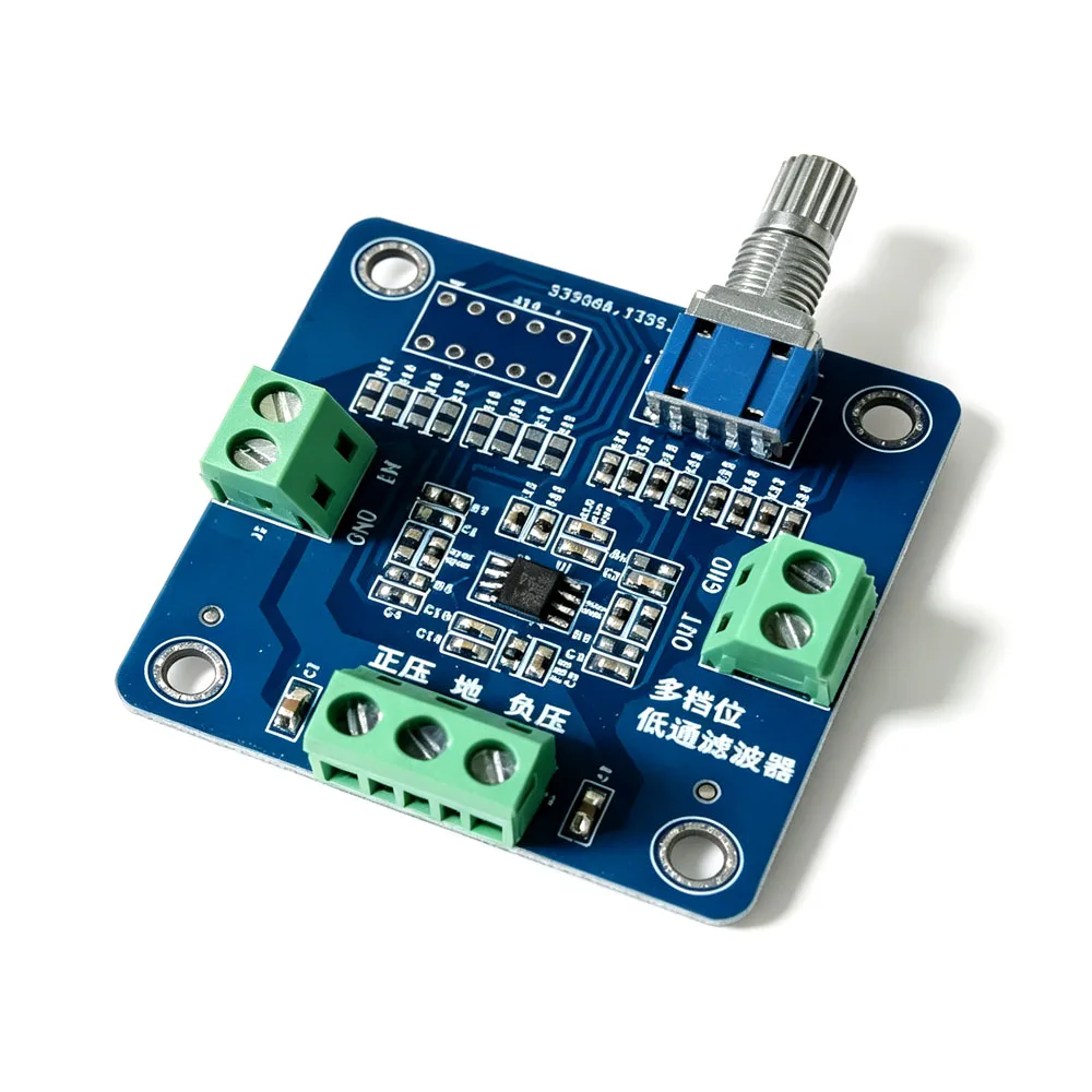 Multi-Gear 2nd-Order Low-Pass Filter Board with 4 Selectable Frequency Ranges, Op-Amp Active Filter for Sensor Applications