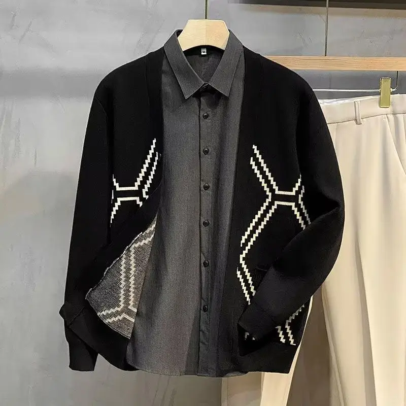 

Вязаный кардиган, свитер, мужской модный приталенный крой, модное весенне-осеннее новое поступление, застежка-молния из полиэфирного волокна