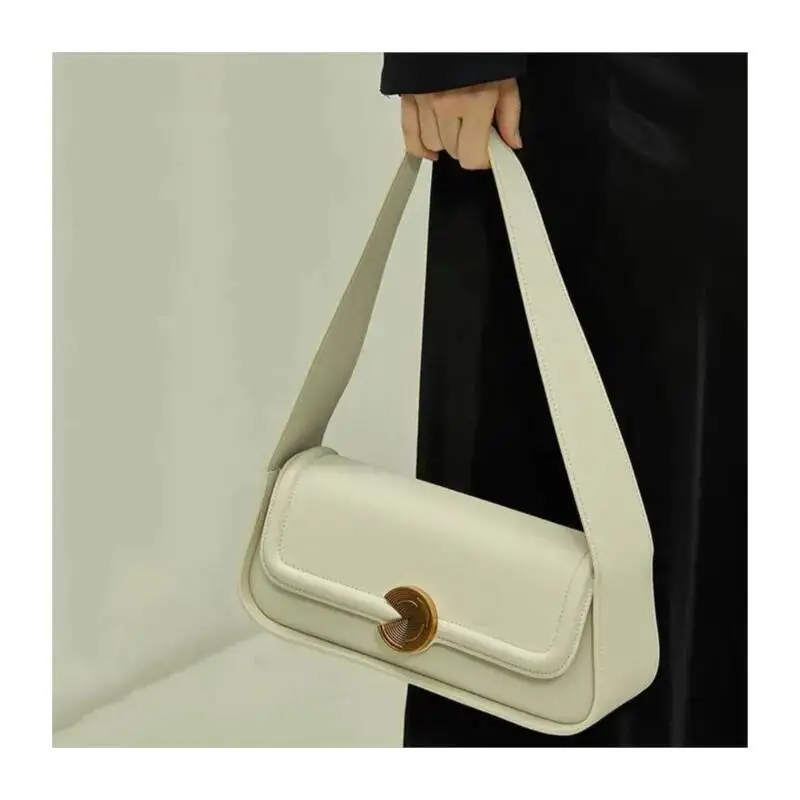 

Bloom High Street Beige Underarm Bag Women 2024 Vintage Leather Chic Stick Shoulder Bags Female Retro Handbag Purse Ladies