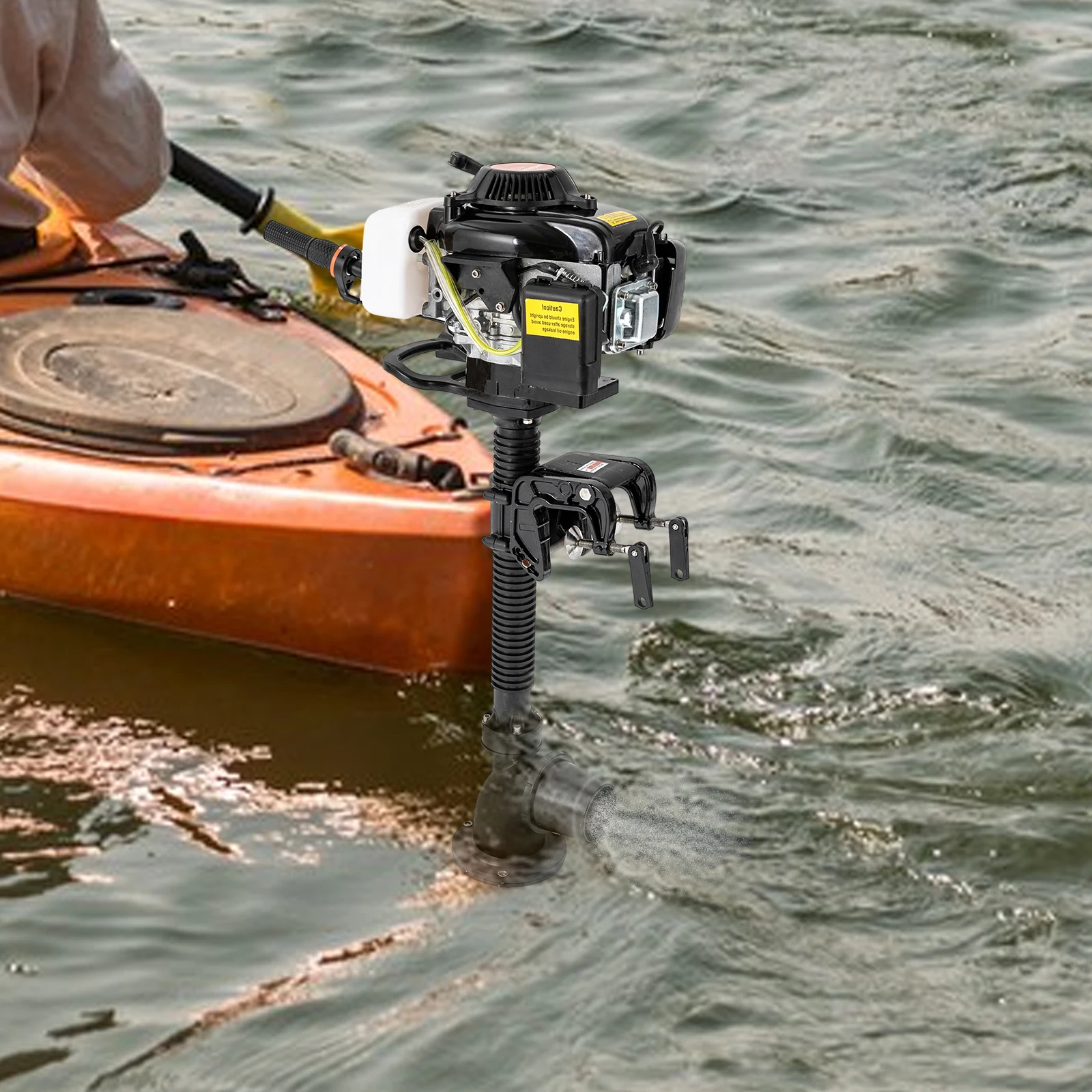 

4HP 4-Stroke Outboard Motor, Heavy Duty Jet Pump Boat Engine, CDI 55cc Engine, Gasoline Short Shaft Outboard Motor