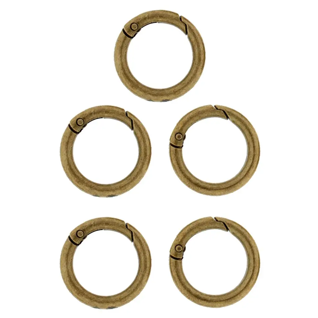 Circle Carabiner O Ring Keyring Bronze Zinc Mini Carabiner Spring Clip for Keychain Backpack Tool Organizer