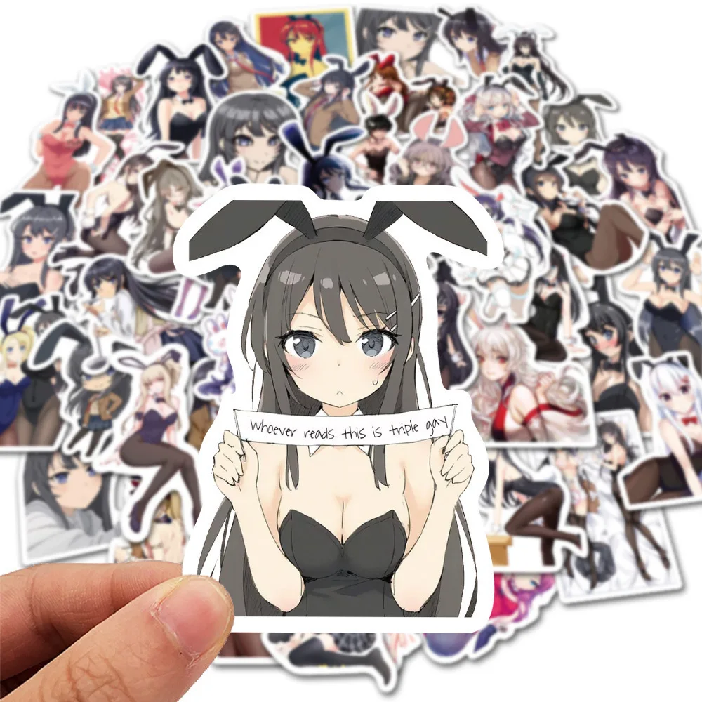 10/30/50PCS New Trend Anime Image Sexy Bunny Girl Graffiti Interior  Decoration  DIY Waterproof Sticker Children Toys Wholesale