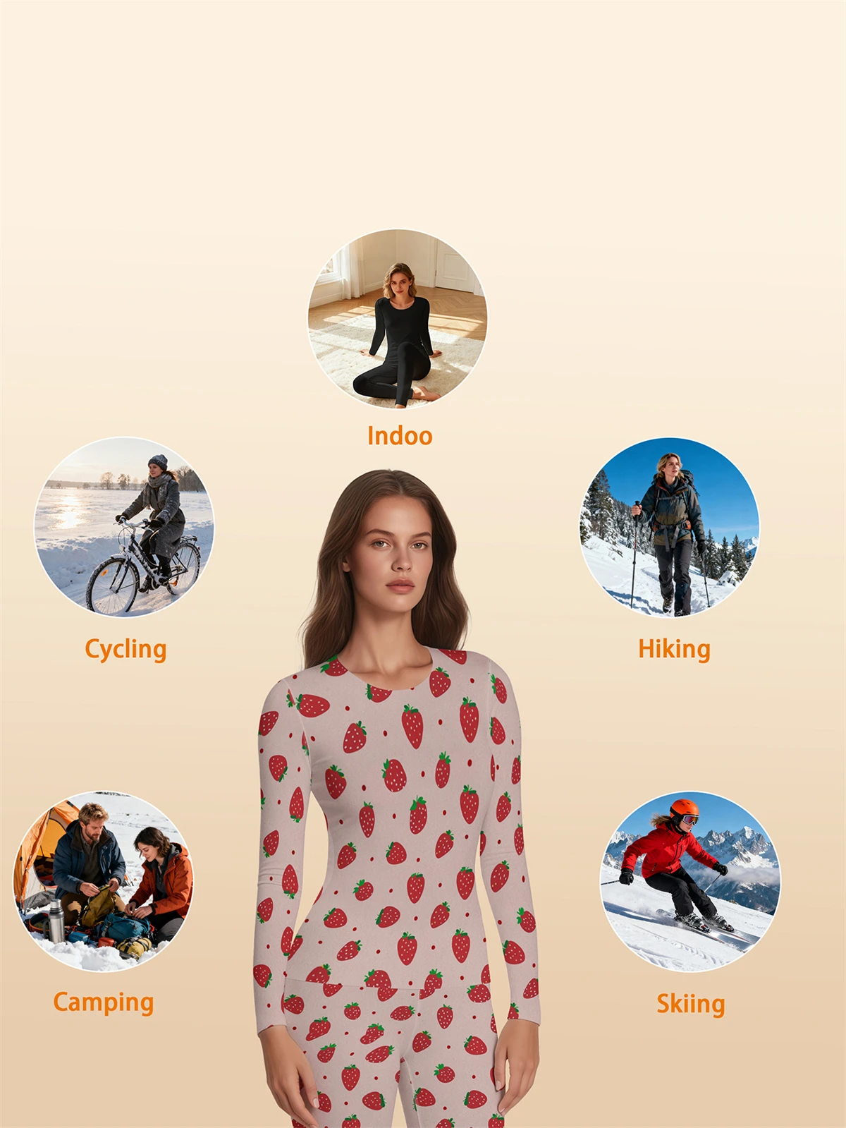 1 مجموعة ملابس اخلية حرارية دافئة مثير السيدات العشير طويل جونز النساء على شكل مجموعات الإناث الياقة المتوسطة تشكيل الملابس الحرارية #5