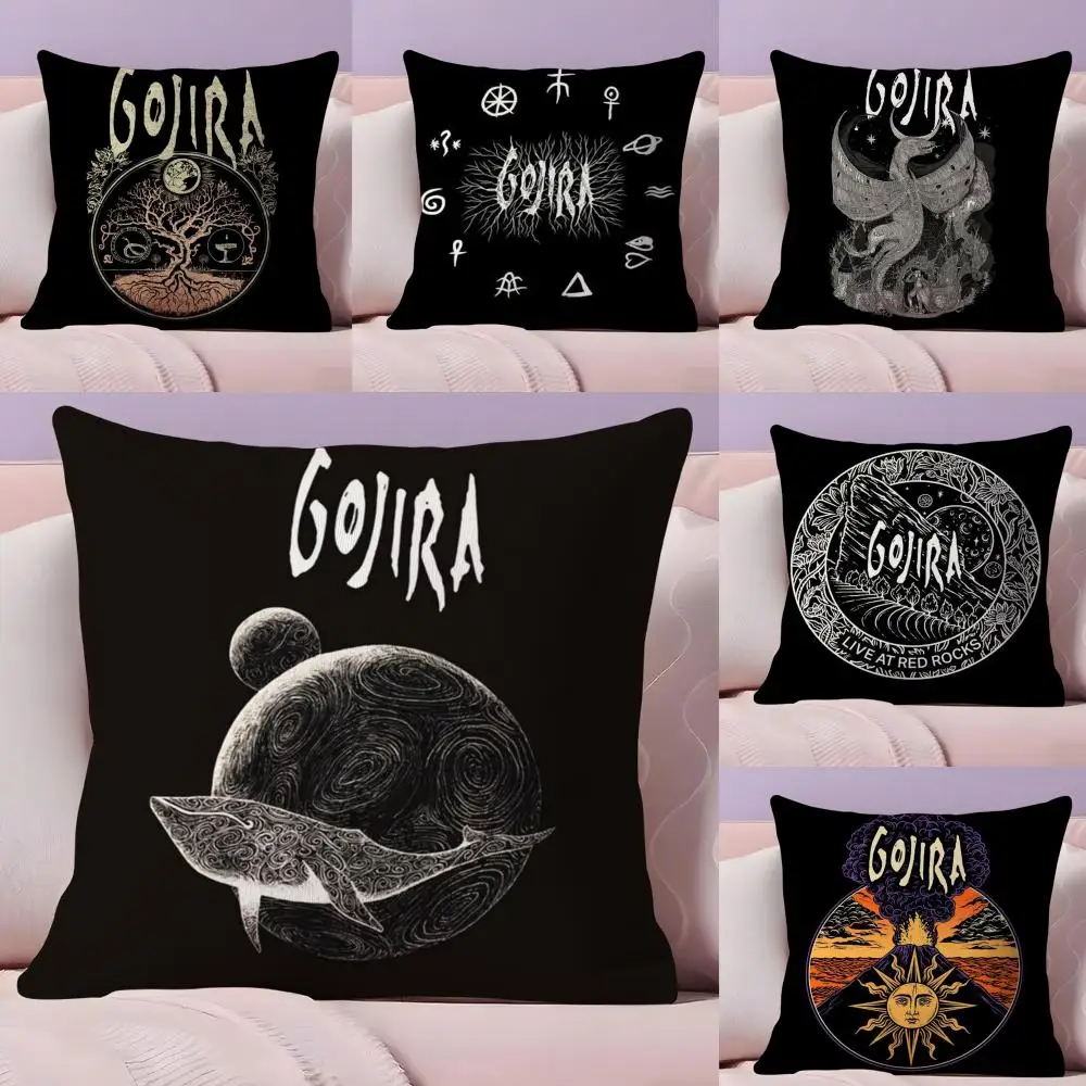 

Rock Band G-Gojira Pillow Case Plush Fabric Soft Double-Sided Printed Sofa Home Decor Fine Winter Gift Cushion Cover