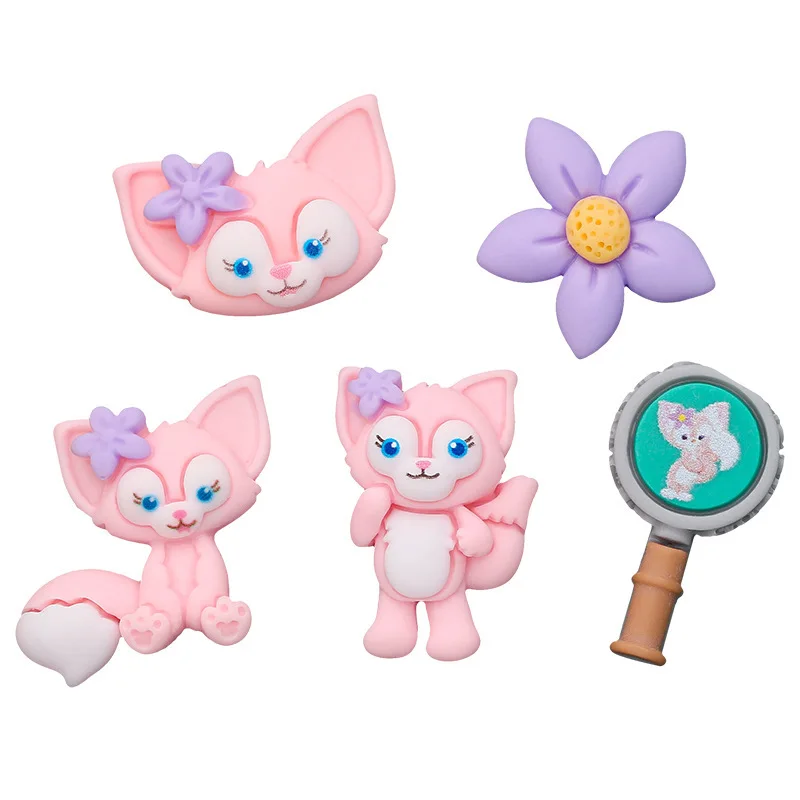 5pcs disney series fox resin flatback cabochons for diy jewerly making cartoon handmade resin crafts materials