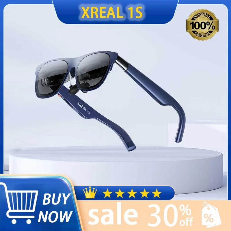 XREAL 1S AR Smart Glasses 500" HD Screen 3DoF Space Hovering Native 2D to 3D For iPhone Mac Switch PS5 Game Private Cinema new