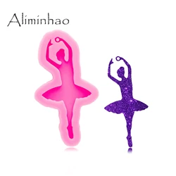 DY0937 Bright Dancing girl Earrings Silicone Keychain Mold, Ballet dancer Resin Molds for Jewelry, Epoxy Molds Resin Craft