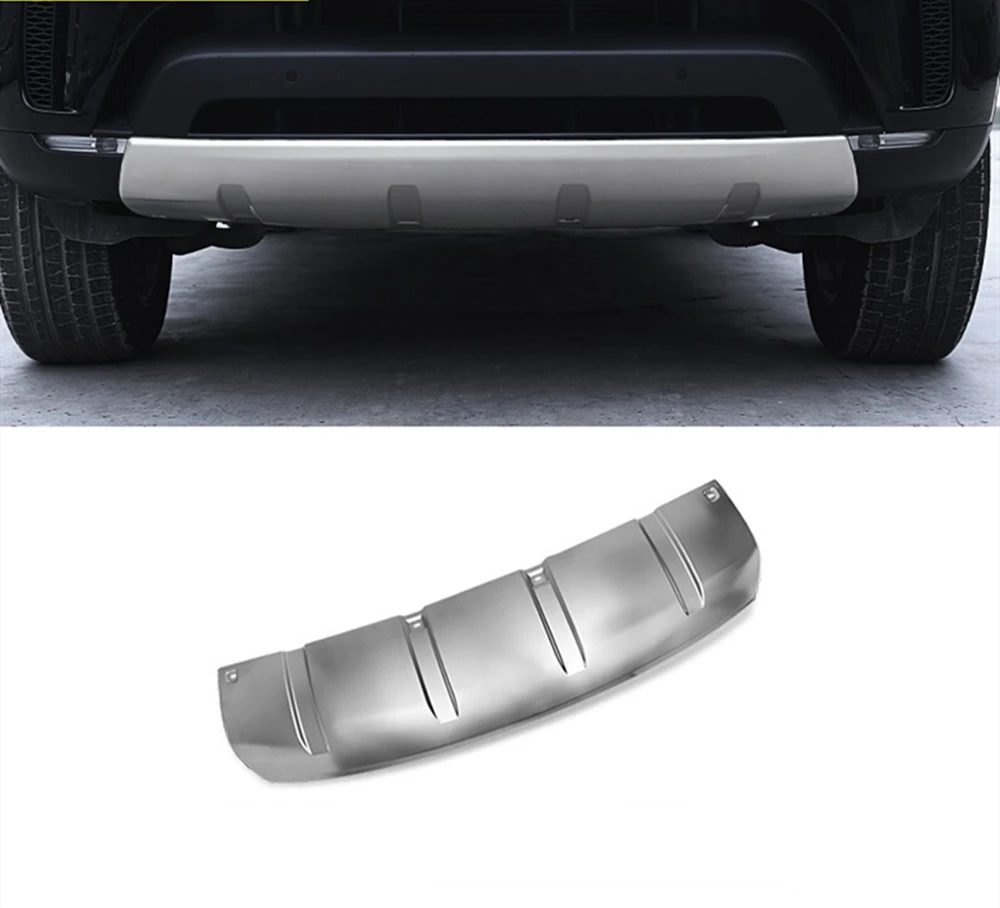 

For Land Rover Discovery 5 2017-2023 Front Bumper Skid Plate Tow Hook Cover Lip Silver Car Fender Trailer Spoiler Lid LR083106