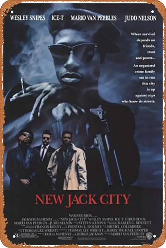 Metall-Blechschild – New Jack City – Poster, Metallplakette, Café, Bar, Wanddekoration für Zuhause – Aluminium