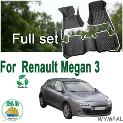 Car Floor Mats For Renault Megan 3 2008~2014 DropShipping Center Auto Interior Accessories Leather Carpets Rugs Foot Pads