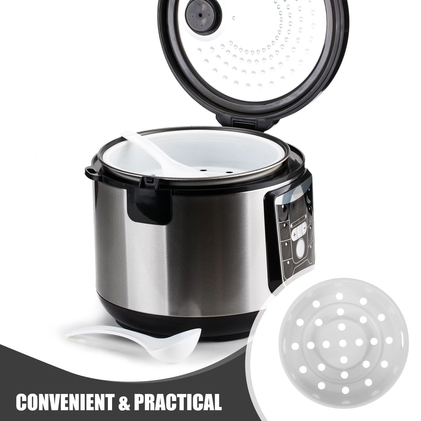 

Multifunctional Electric Cooker Steamer Basket White Vegetable Rack Pasta Tray for Rice Seafood 1 6L Kitchen Food Steamer