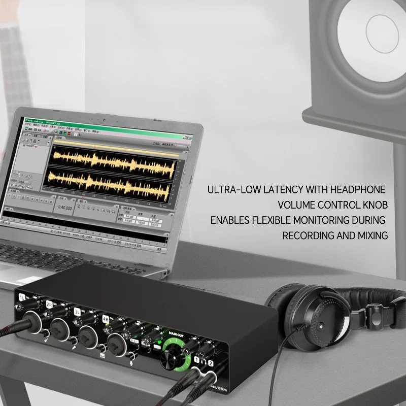 Professional 24-bit 192 kHz interface Audio 4-in-4 audio interface