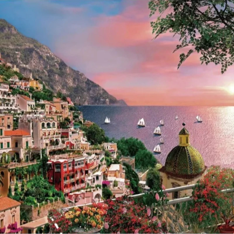 

70*50cm Cardboard 1000 Pieces Jigsaw Puzzles Positano Amalfi Coast Famous Landscape Perfect Gift Choose