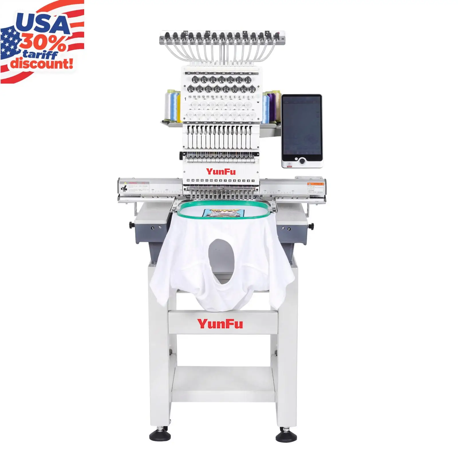 DDP Maquina De Bordar Automatic China Hat Single Head Computer 12 15 Needles Embroidery Machine Industrial Computerized Machine