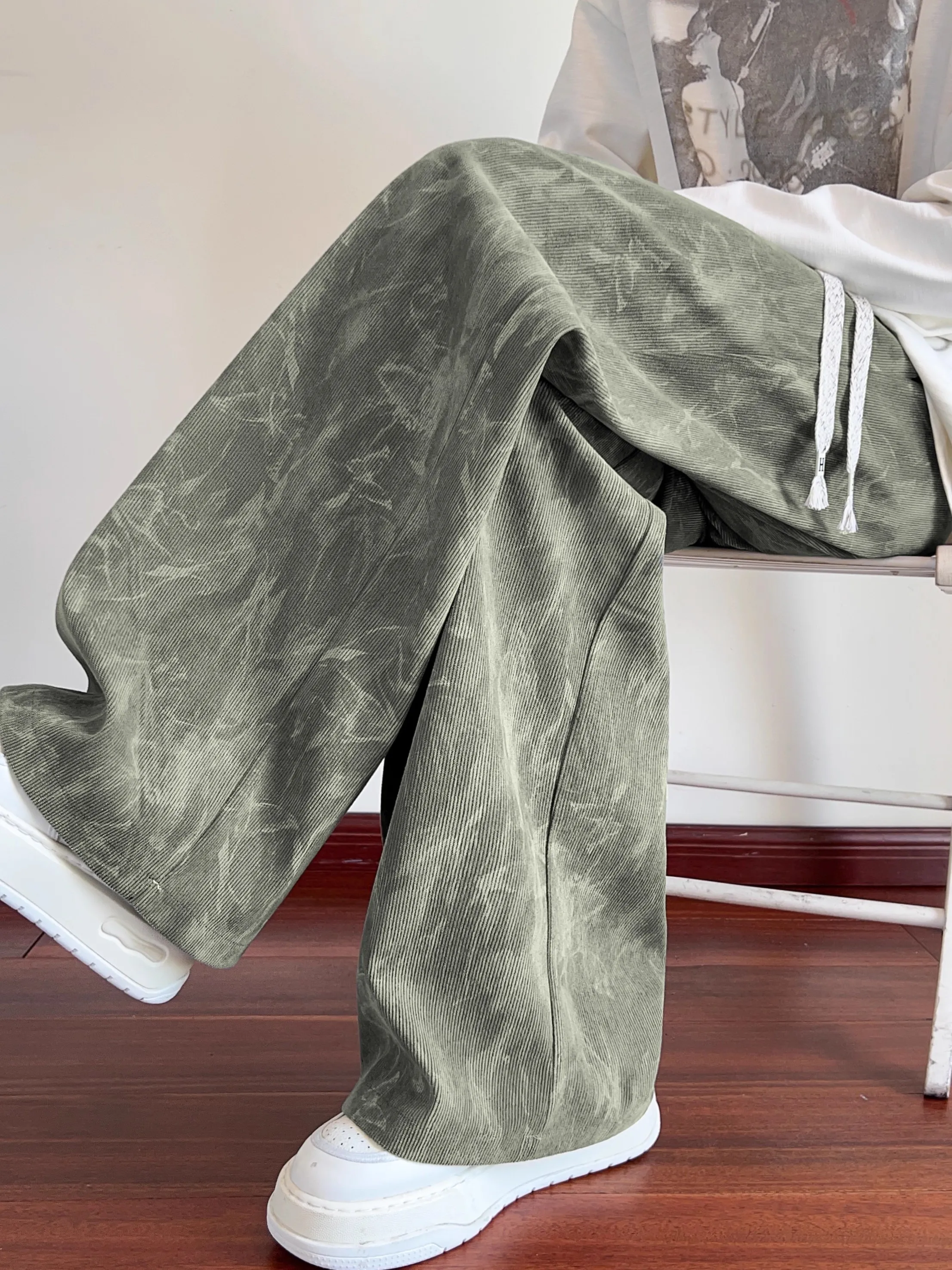 

Мужские зимние повседневные вельветовые брюки American Sle CleanFit, свободные, широкие, прямые, с эффектом тай-дай