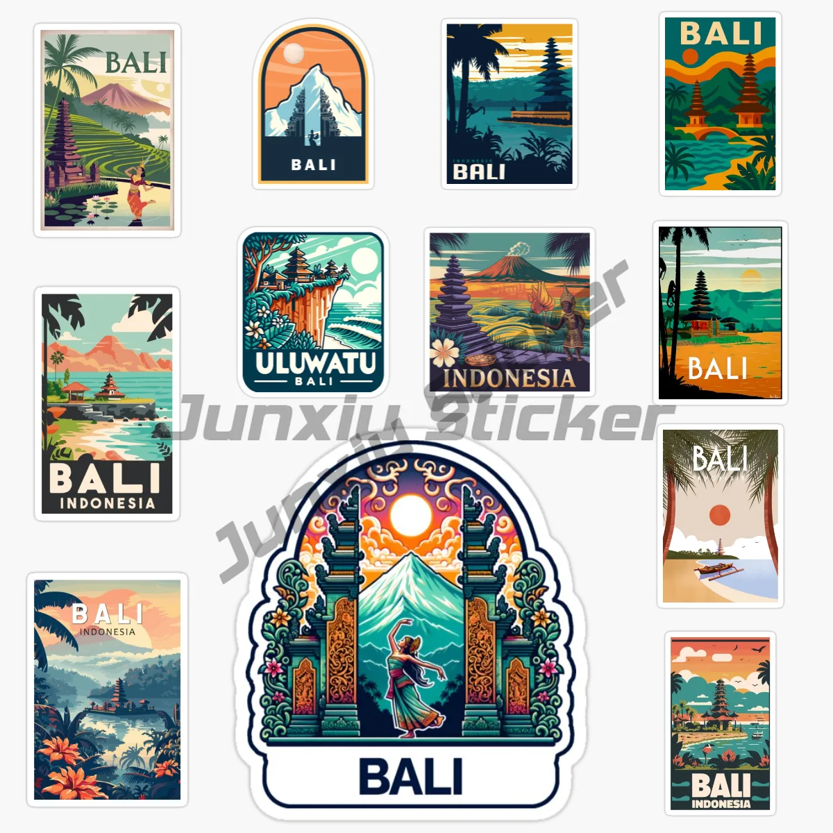 

BALI INDONESIA Beach Surfing Landscape Car Sticker Car Accessories Vinyl Waterproof Reflective for Car Pickup Decor Decals