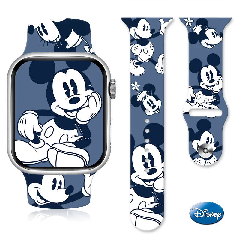 

Disney Mickey2 printing Strap for Apple Watch 11 10 9 8 7 Band Replaceable Bracelet for iWatch 46mm 42mm 41mm 40mm Watchband