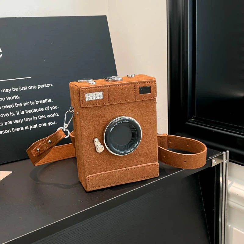 

Old-Fashioned Camera Shape Crossbody Bag For Women Vintage Handbag Mini Box Phone Bag Coin Purse Lady Girls Casual Bag