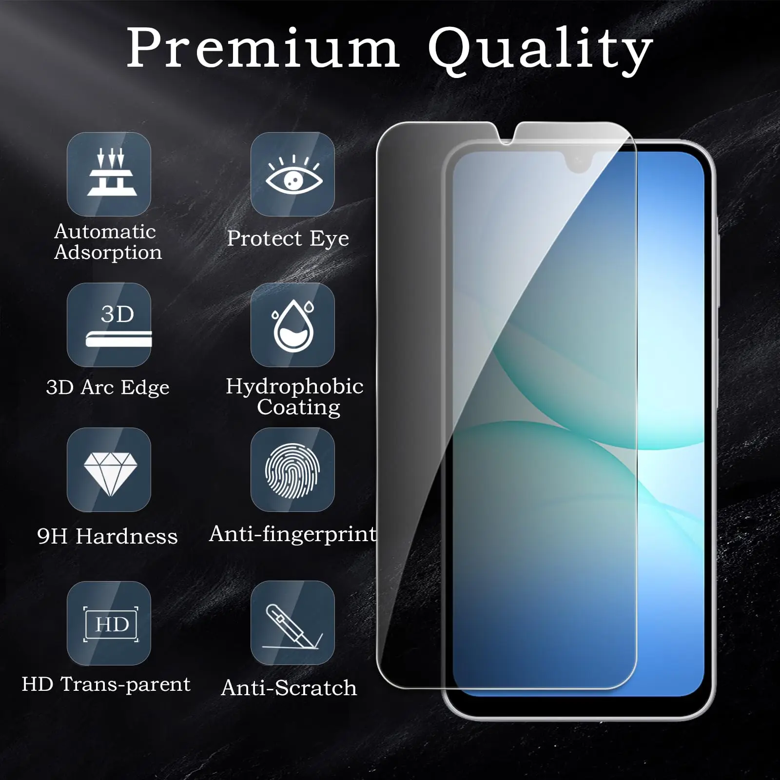 Anti-Spionage-Displayschutz für Samsung Galaxy A17 4G 5G, Privatsphäre 9H, gehärtetes Glas, kratzfest, Peep-Hülle – Detail 8