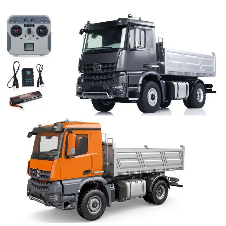 Toys 1/14 KABOLITE 5701 4x4 RC Dump Truck Radio Control 2.4G Motor Servo RC Tipper Car Sound Light 2 Speed Model for Boys