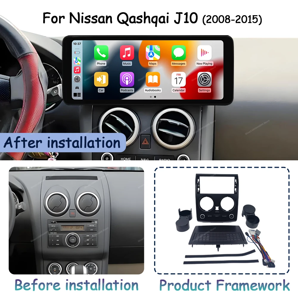 Android OS Car Display Screen for Nissan Qashqai J10 2008 - 2015 Multimedia Radio Player DSP Stereo BT GPS Navi Wireless Carplay