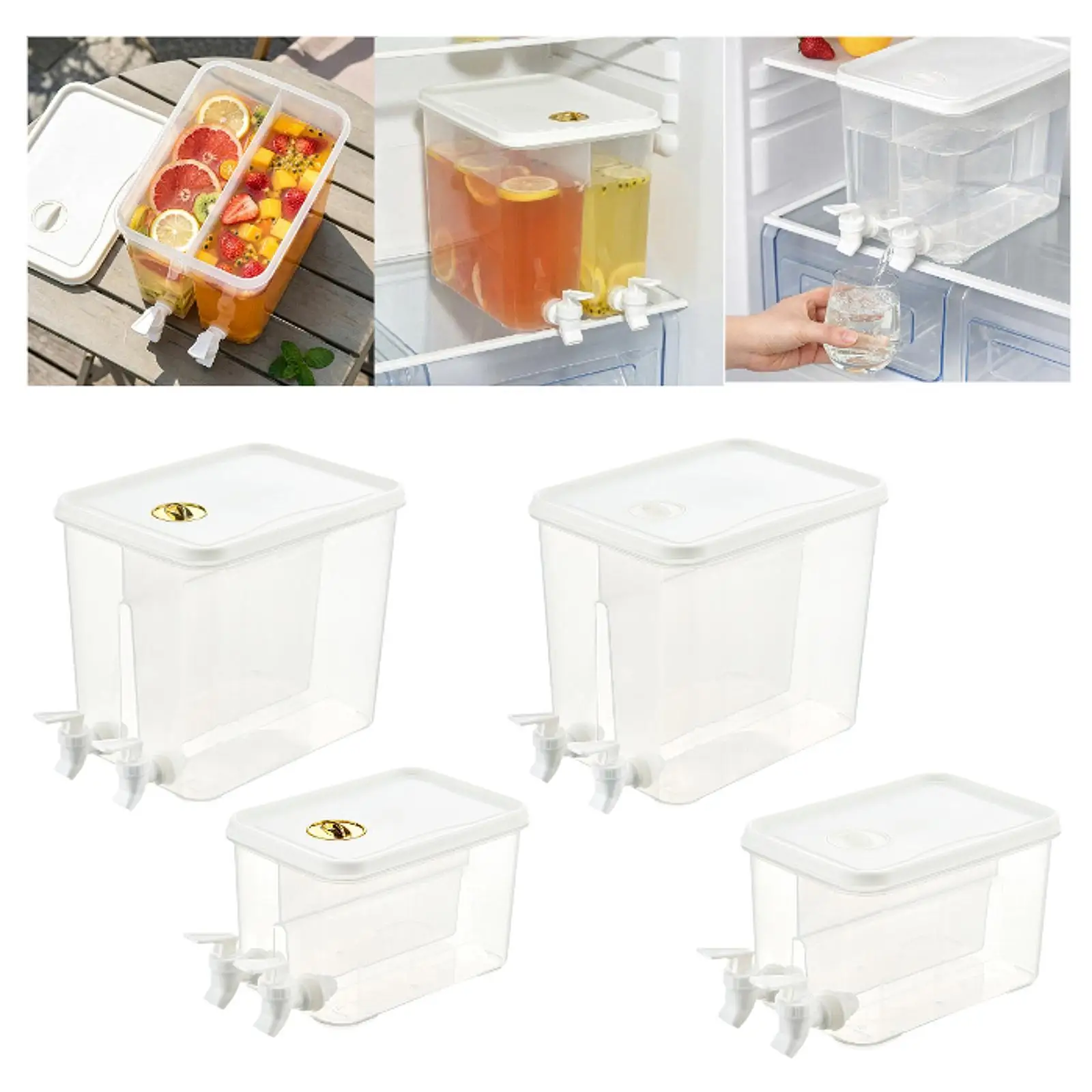 Transparent Beverage Bucket Cold Drink Jug PP Material Water Pitcher with Faucet for Gathering Picnic