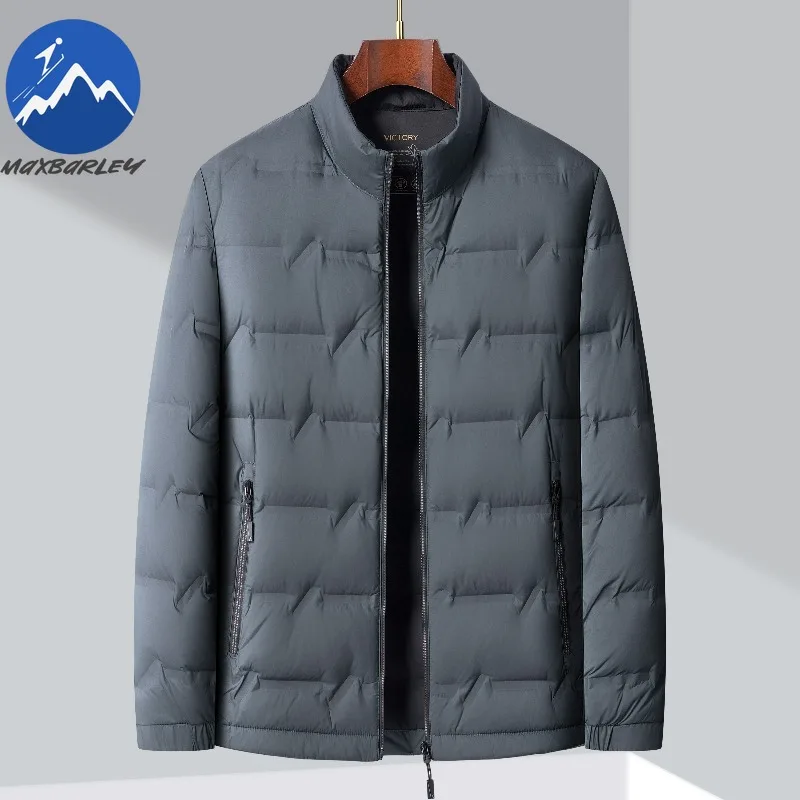 

Maxbarley Mens Down Jacket Ultra Light Outdoor Office Thickened Warm Parka 2025 Stand Collar Business Casual Warm Winter Jackets