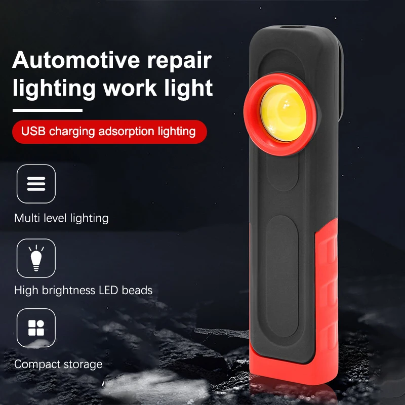 Car Detailing Tools Flashlight Inspection Light Multifunctional Auto Repair Working Lights Portable COB Flashlight Hanging Light