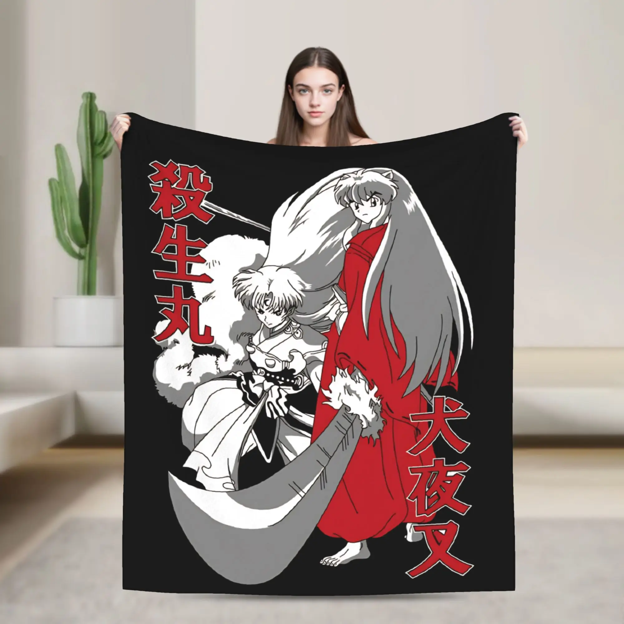 Hybrid samurai Japanese Anime  Blankets Inuyashas  Plush Throw Blankets Bed Sofa Personalised Soft Warm Bedsprea
