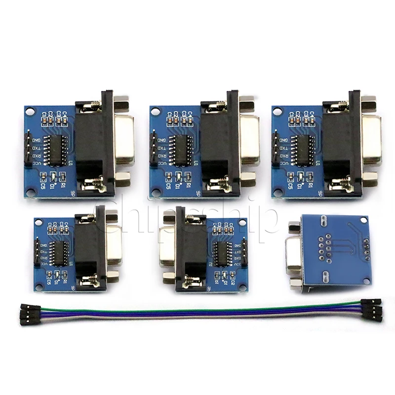 

RS232 to TTL module 2 generation serial port module download line Small board brush board MAX3232 send 4 Dupont wire