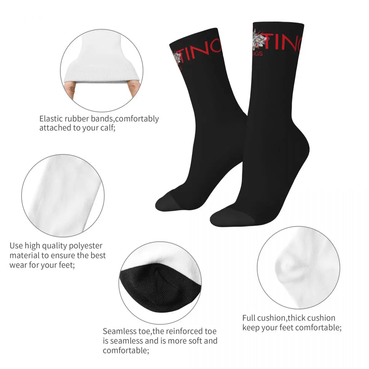 Luxury Brand Socks Fashion Logo Casual Stockings Autumn Anti-Slip Women Men Socks Soft Breathable Graphic Running Sports Socks