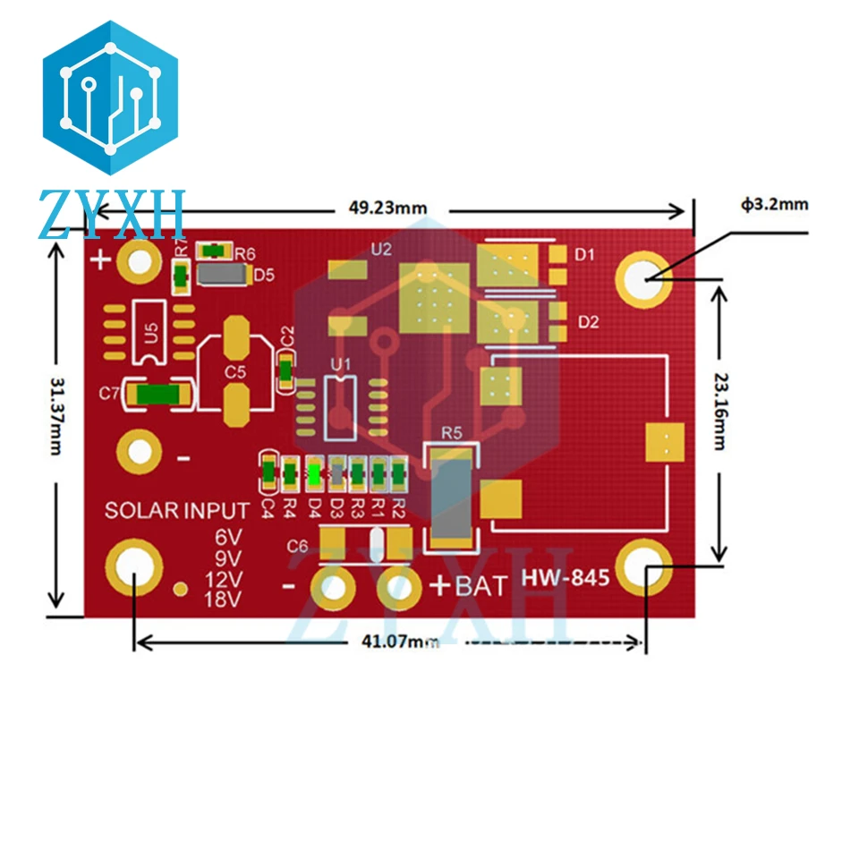 BMS 3S 12V 3A MPPT regulator ładowania słonecznego moduł CN3767 zabezpieczenie przeciwprzepięciowe dla standardowego panelu słonecznego 18V