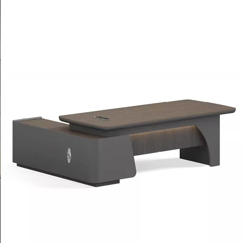 

Комбинация офисного стола и стула, простой современный стол и стул для руководителя президента, модный легкий роскошный стул