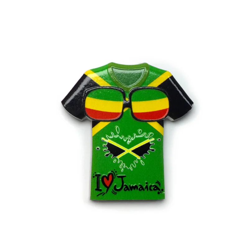 

Jamaica Themed Fridge Magnets - 3D Resin Cute Refrigerator Magnet with Jamaica Flag Design, Aimants Frigo for Room Decorations