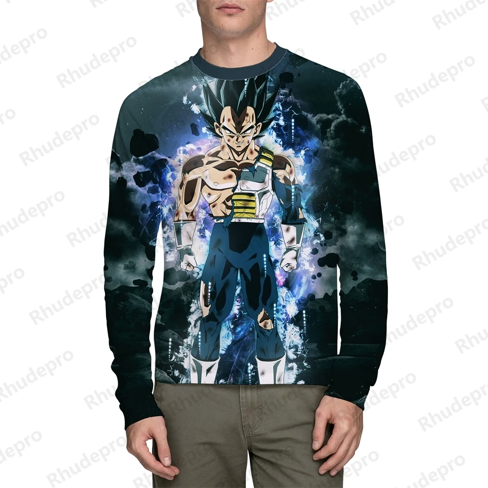 

Men Clothing Men's Long sleeve T-shirt Trend Dragon Ball Z Hip Hop Streetwear Goku Super Saiya Tops Fashion Children's 5XL New