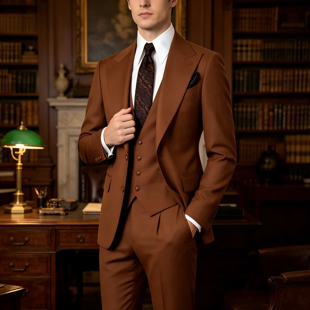 

Men's Wedding Tuxedos with Notched Lapels Single Breasted Luxury Men's Clothing Dance Dress Complete Costume Fantasy