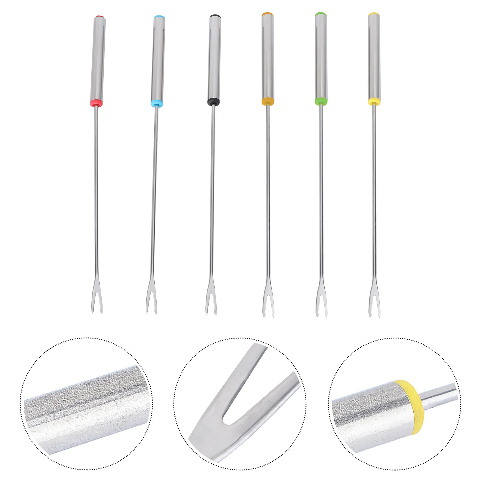 

6 Pcs Steel BBQ Extended Barbecue Stick Skewers Reusable Grilling Tools Dishwasher Safe Heat Insulation Kitchen Accessories