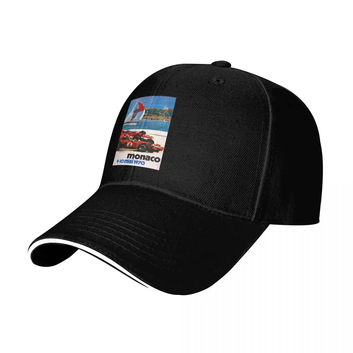 MONACO : Vintage 1970 Auto Racing Advertising Print Baseball Cap Men Women Casual Summer Sport Sun Cap
