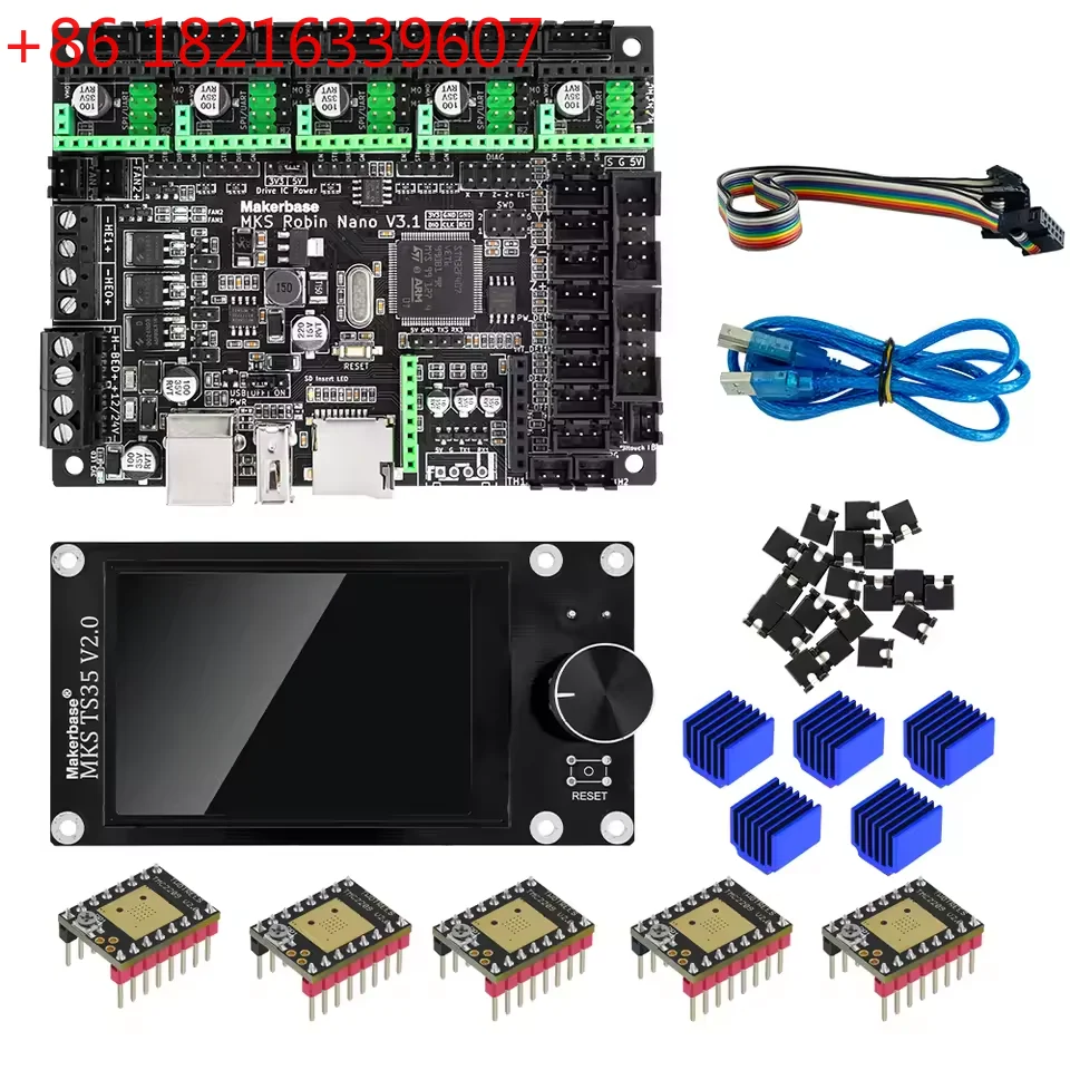 

Панель управления Makerbase MKS Robin Nano V3.1 Eagle 32bit с экраном TS35 V2.0, материнская плата для 3D-принтера, аксессуары