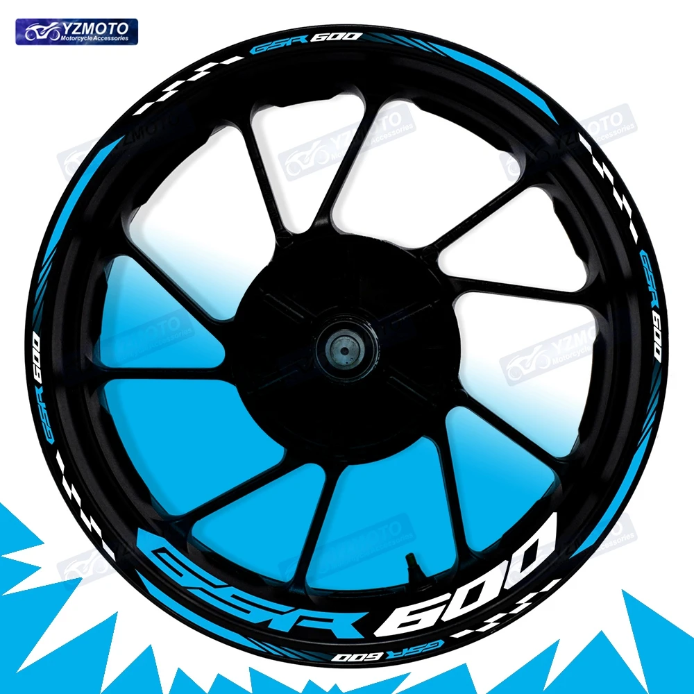 

For GSR600 GSR 600 Motorcycle 17 Inch Front And Rear Wheel Sticker Hub Decal Reflective Waterproof Decorative Rim Stickers