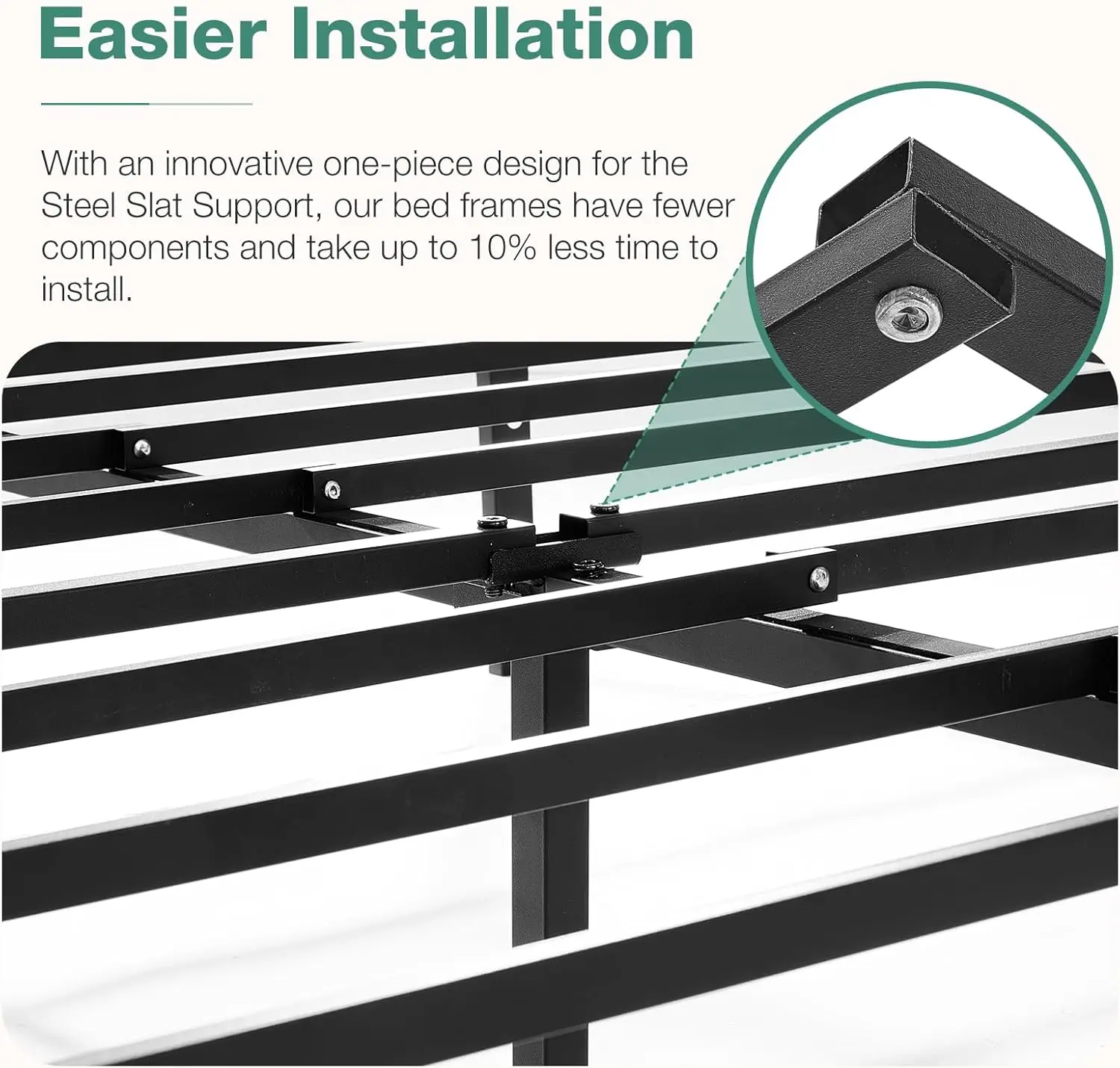 

Novilla Full Size Bed Frame, 14 Inch Metal Platform Bed Frame Full Size With Storage Space Under Bed, Heavy Duty Steel Slat