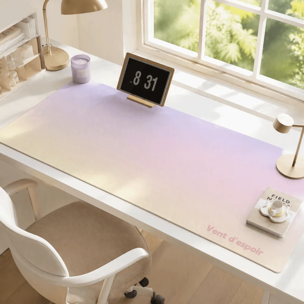 Mouse Blotter Pad Waterproof Desk Mat Solid Color Oil-proof Desk Pad Non-Slip Dopamine Desk Blotter Pad Office