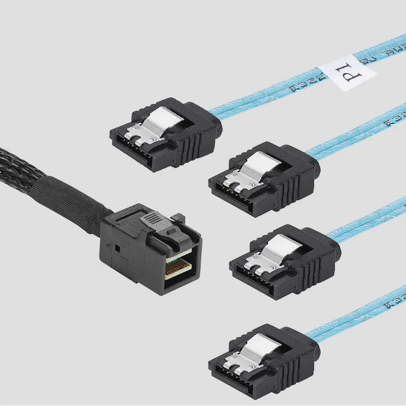 미니 SAS HD 12G SFF-8643, SATA 케이블 4 개, 내부 SFF 8643 마더보드 컨트롤러, SATA 하드 드라이브 서버 케이블 4 개, 0.5m, 1m