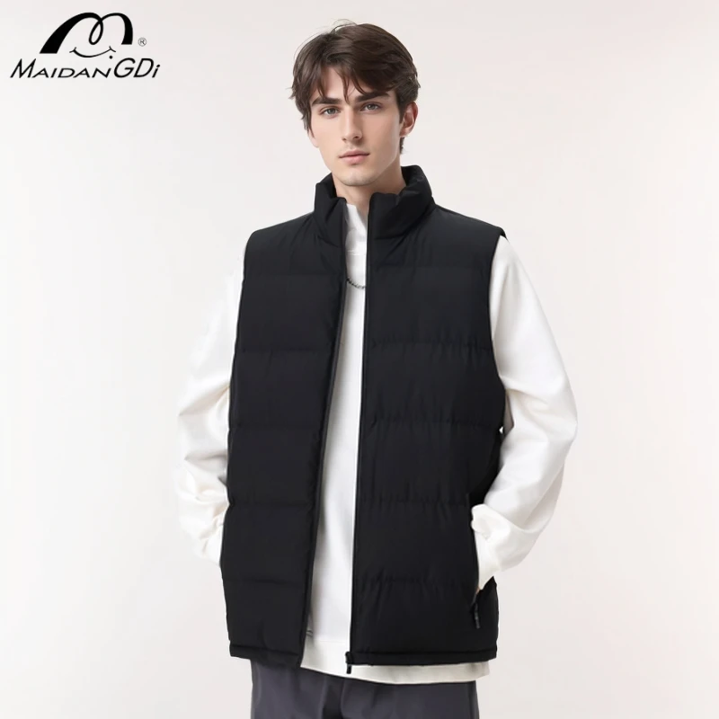 MAIDANGDI 2024 New Men's Fashion Trend Cotton Clothing Sleeveless Vest Autumn  Winter Warm Lightweight Top Clothing Camisole Y2K