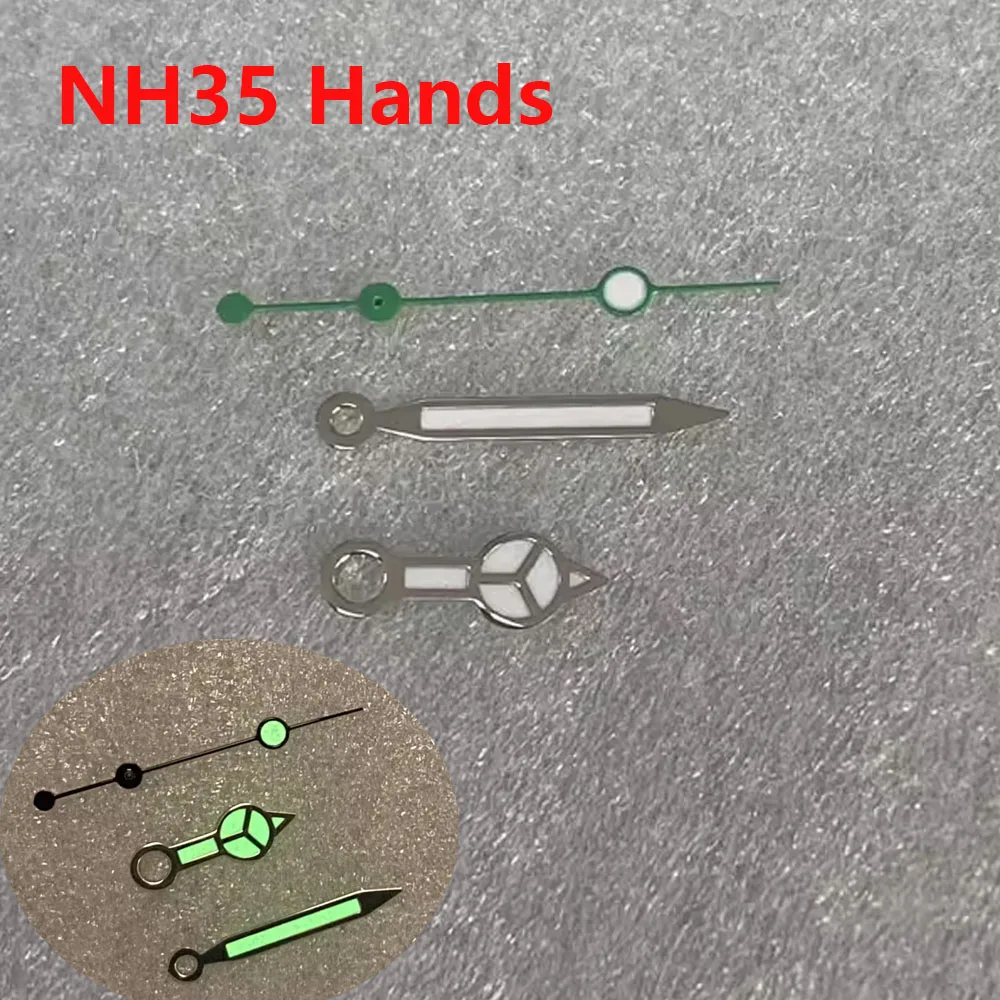 

NH35 Hands, Green Luminous Watch Hands Colorful Second Pointers for NH35 NH36 Automatic Movement Watch Modification Accessories