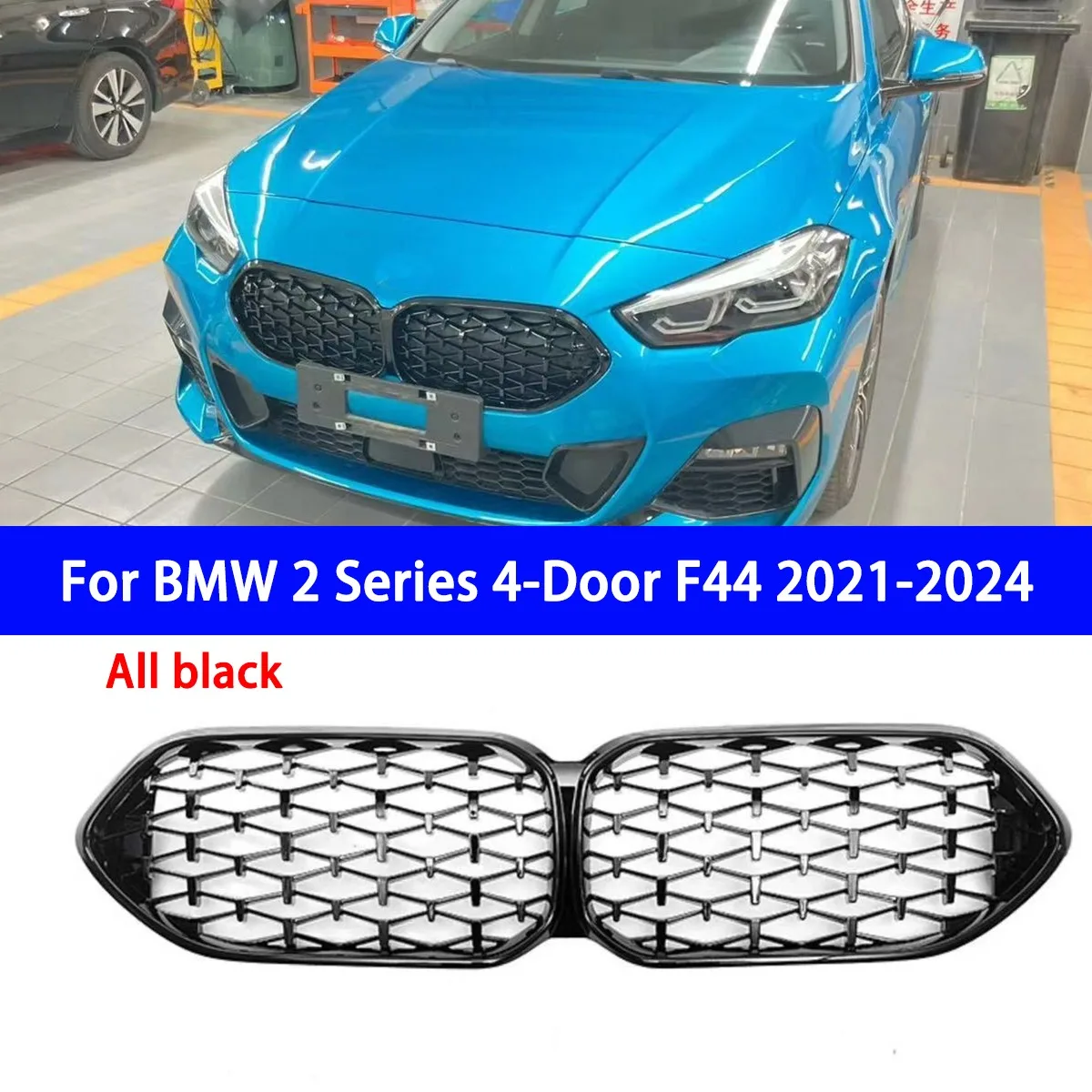 

Suitable for BMW 2 Series 4-door F44 2021-2024 Meteor Model Grille Original Car Replacement in Bright Black and Semi Silver