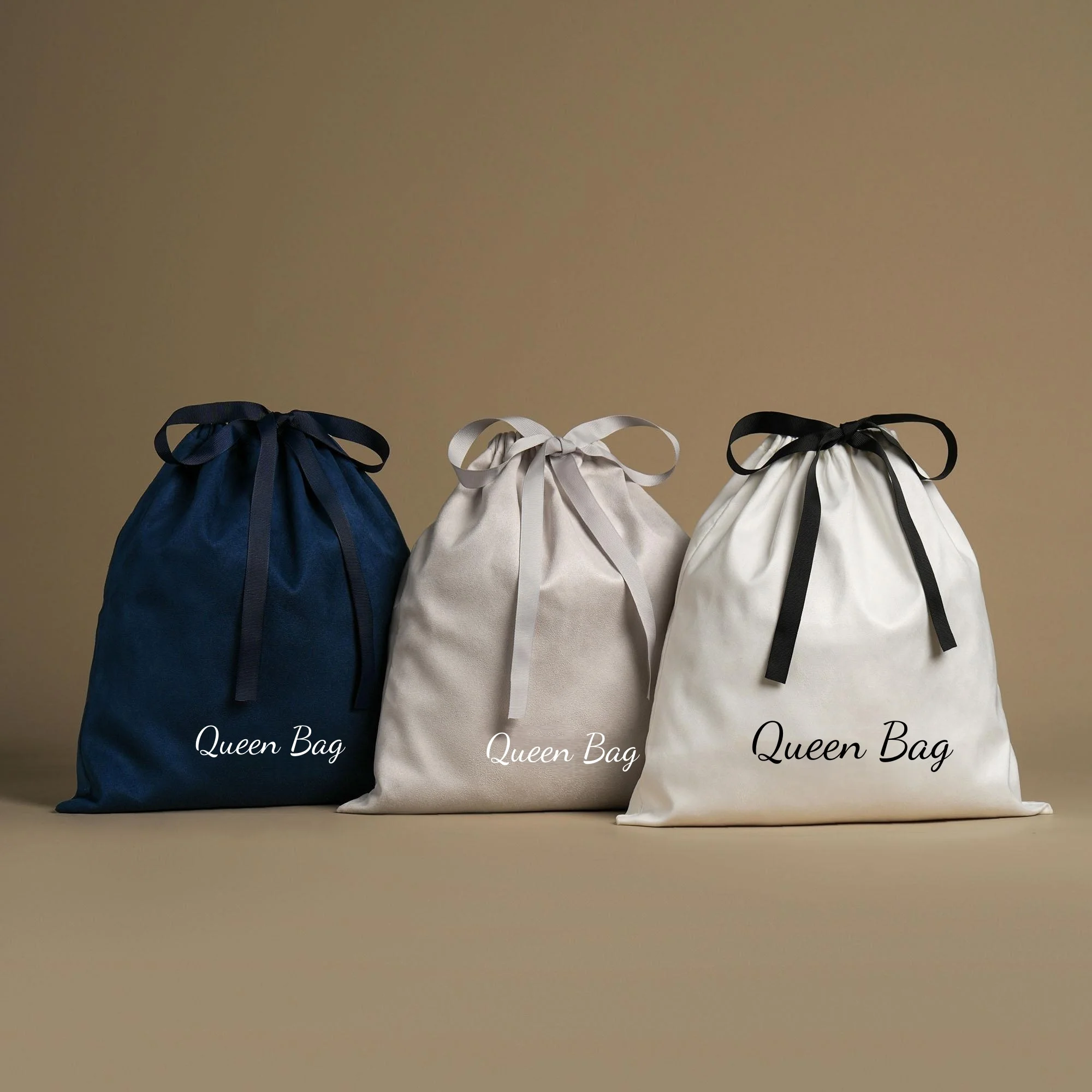 

50pcs Chic Suede Drawstring Bags Custom Logo High Quality Clothes Dust Bags Cosmetic Portable Jewelry Bag