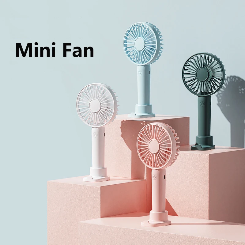 

Mini Handheld Fan Desk Fan With Detachable Base 3 Speeds USB Rechargeable Battery Portable Quiet Personal Pocket Fan Cooling