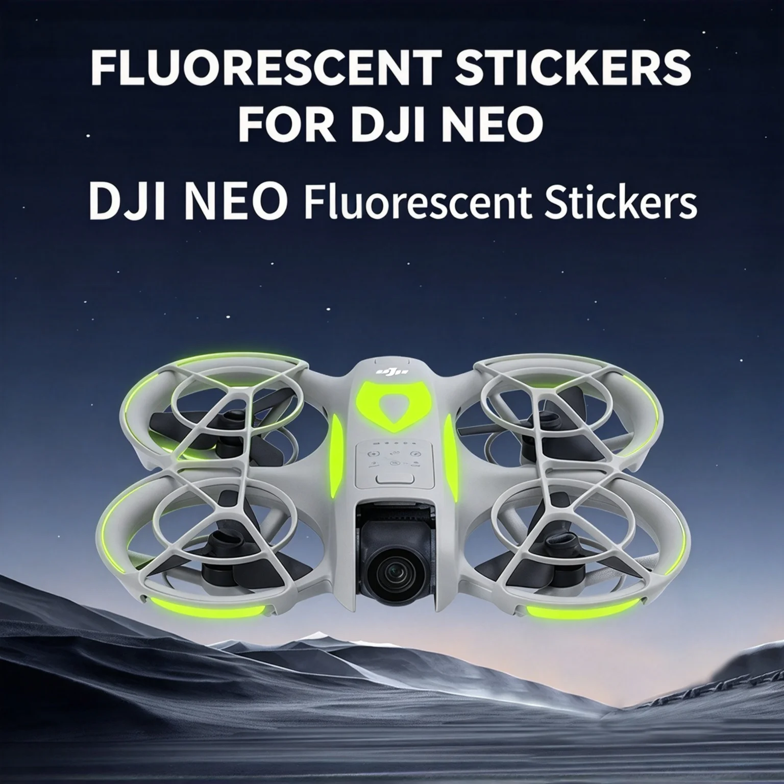 Night Flight Stickers for DJI NEO PVC Fluorescent Sticker Colourful Decoration Protective Film Luminous Tape Drone Accessories