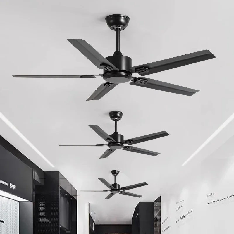 

52 inch living room ceiling fan Nordic fresh air silent industrial retro ceiling fan no light dining room home fan ventilation